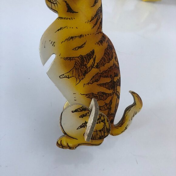 Vintage Cardboard Cat Figurines Set Of 5 Mid-Century Style 3D Puzzle Design - Picture 6 of 7